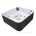 Massage whirlpool bath tub with lounge and seats